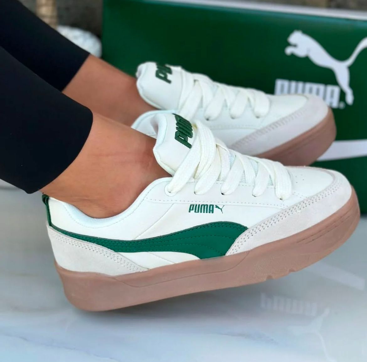 Puma - CLUB II ERA UNISEX - Sneakers - White archive green gum